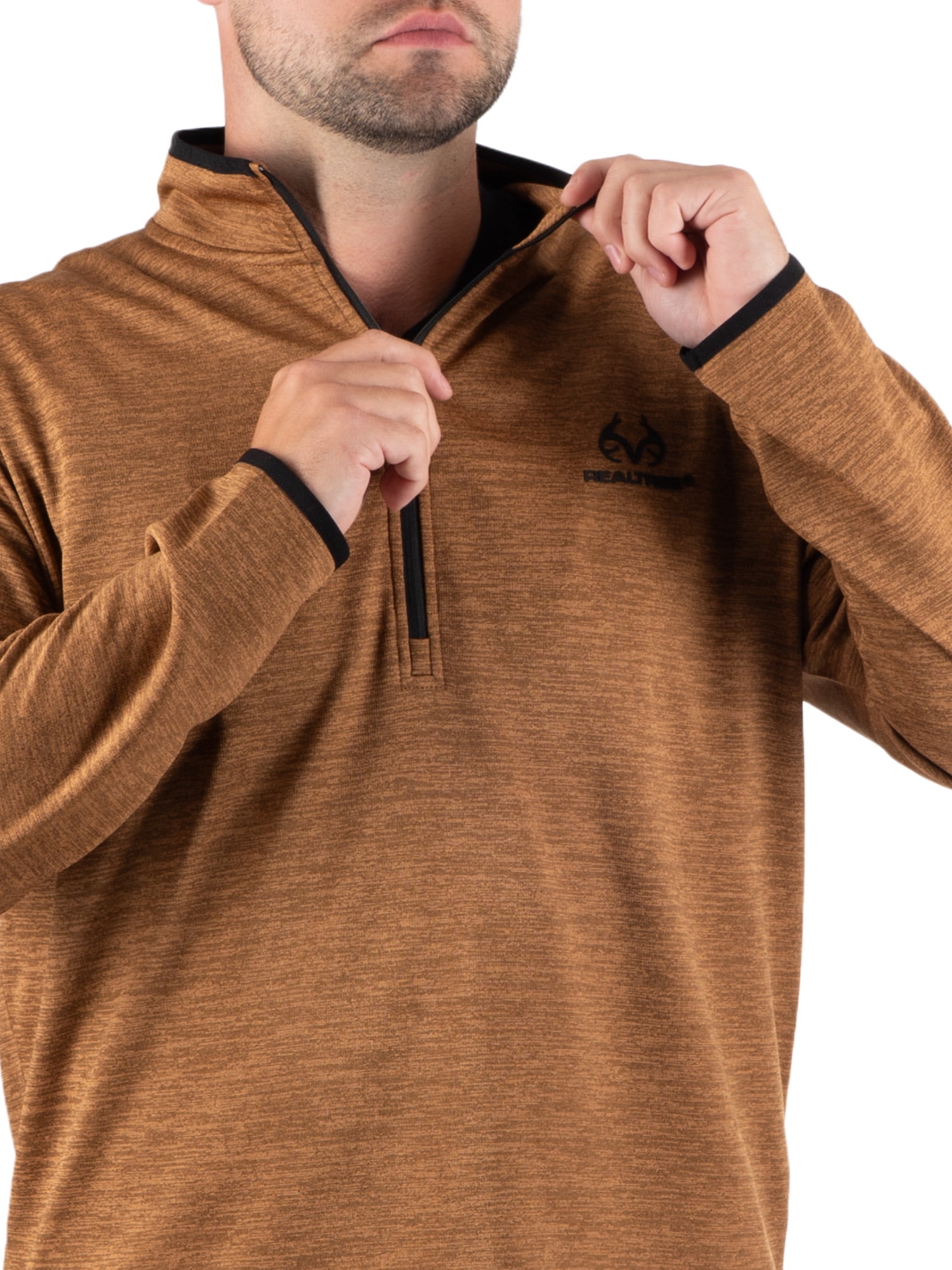 Realtree Men's Fleece Quarter Zip Pullover Sweatshirt, Sizes S-2XL