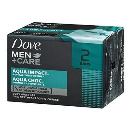 Dove Men+Care Aqua Impact Body+Face Bar Two 4 Oz Bars Count