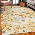 thumbnail image 3 of Geometric Decorative Rug, Abstract Diagonal Striped Look Rounds and Ovals on Backdrop Art, Quality Carpet for Bedroom Dorm and Living Room, 6 Sizes, Mustard Umber, by Ambesonne, 3 of 4