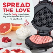 Dash Express Full Size Heart Waffle Maker - Make Quick Heart-Shaped Waffles & Treats, Red