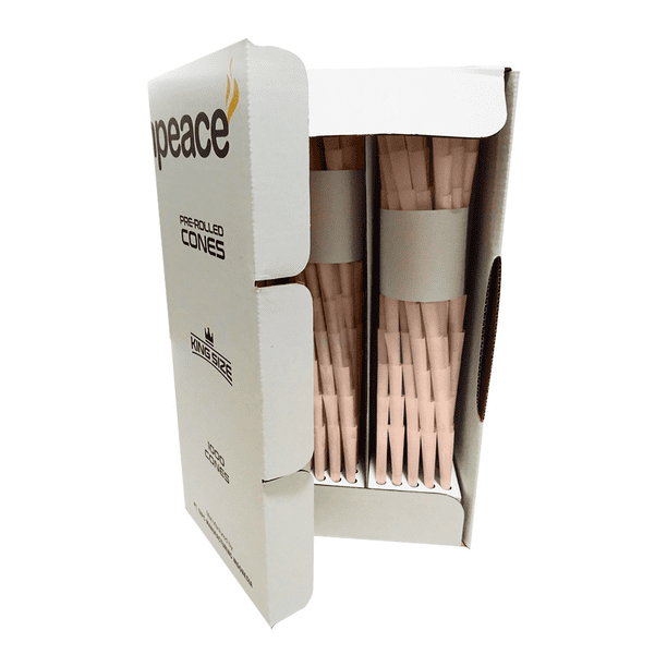 Caja con 1000 Conos Pre Rolados Blazeinpeace King Size Ultra Fino Café