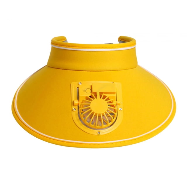 Sombrero de visera con ventilador Ventiladores Sombrero Protección solar Recargable Visera de sol Sombrero de ventilador Sombrero de ventilador de Amarillo