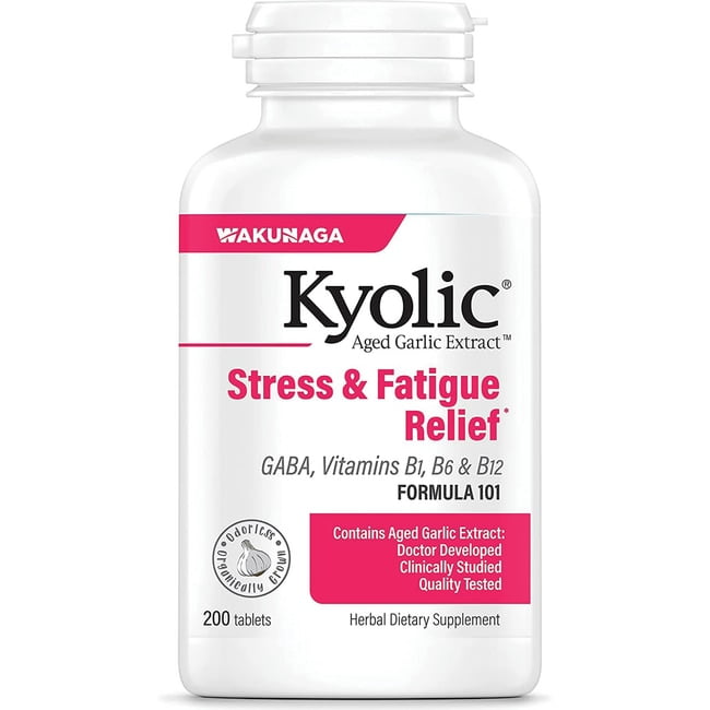 Aged Garlic Extract, Stress & Fatigue Relief, Formula 101, 200 Tablets, Kyolic