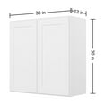 thumbnail image 2 of Furinno Shaker Wall Kitchen Cabinet 2-Doors-2 Shelves, Ready to Assemble, 12 D x 30 W x 30 H, White, 2 of 8