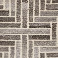 thumbnail image 4 of 8' Taupe Gray And Tan Wool Geometric Tufted Handmade Runner Rug, 4 of 9