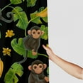 thumbnail image 3 of Orinice Cartoon monkey set shower curtain set, cute tropical forest leaves banana animals 69x72, 3 of 7