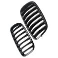 thumbnail image 1 of 1 Pair Front Hood Kidney Grille Grill For X5 X6 E70 E71 2007-2013 Glossy Black 51137157687 51137157, 1 of 5