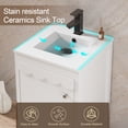 thumbnail image 5 of 18" Small Bathroom Vanity with Ceramic Sink Top, Faucet, Decorative Wavy Edge, 5 of 11