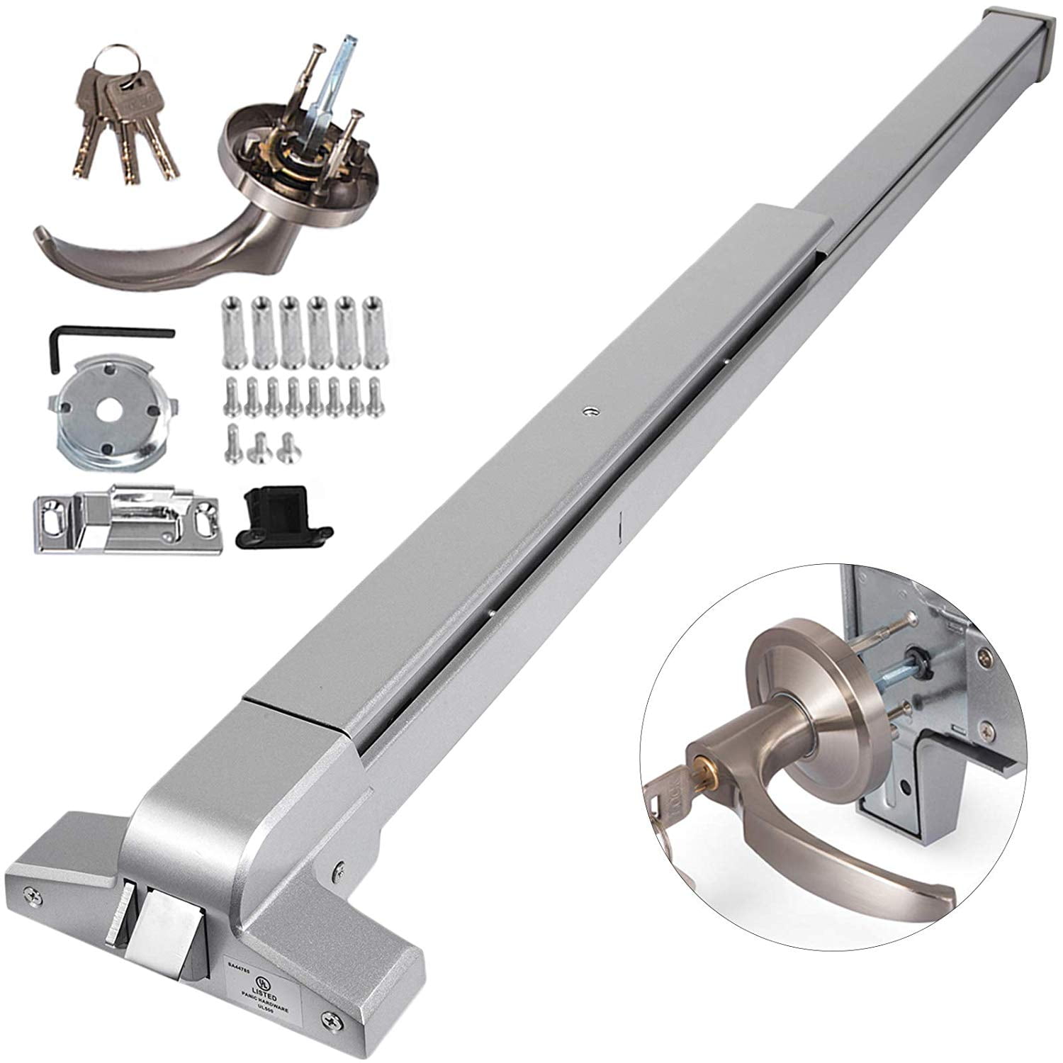 VEVOR Door Push Bar Panic Exit Device w/ Exterior Lever w