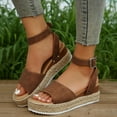 thumbnail image 3 of Dakaela Espadrilles Flatform Wedge Sandals for Women Open Toe Buckle Ankle Strap Platform Walking Shoes, 3 of 6