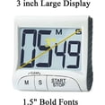 thumbnail image 3 of Large Display Kitchen Timer, Bold Digits, Loud Alarm, Magnetic Kickstand - White, 3 of 5