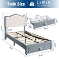 thumbnail image 1 of Kojooin Upholstered Kids Bed Frame, Toddler Platform Bed with Headboard and Storage Drawer, No Box Spring Needed, 1 of 7