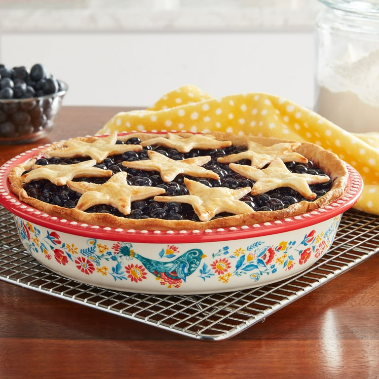 Apple Pie Plate, Vintage Ceramic Pie Recipe Deep Dish Baking Dish