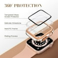 thumbnail image 3 of CIRUTVAL Tempered Glass Bling Cover Compatible with Apple Watch Case 41mm 40mm 38mm 45mm 44mm 42mm Diamond Screen Protector Protective Cover Bumper for iWatch Series 9 8 7 SE 6 5 4 3 2 1, 3 of 9