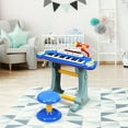 thumbnail image 3 of Gymax 37 Key Electronic Keyboard Kids Toy Piano MP3 Input w/ Microphone & Stool Blue, 3 of 10