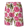 thumbnail image 5 of Naloa Rose Flowers Men's Beach Shorts, Surfing shorts, Swim trunks, Quick Dry Swim Trunks for Surfing Beach Fun - Large, 5 of 9