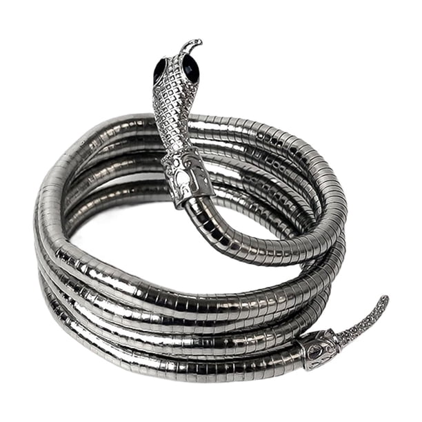 Guardurnaity Collar de metal multifuncional Accesorios de serpiente versátiles de collar de serpiente ajustable punk Ropa, zapatos y accesorios Miscelánea plateado