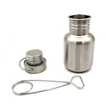 

Outdoor Camping Stainless Steel Water Bottle Cup With Hanging Hook Wild Survival