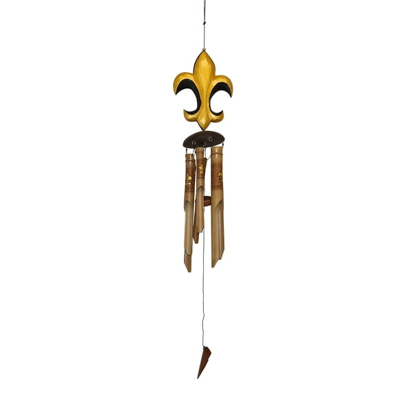 Campana de Viento Cohasset Fleur de Lis de Bambú y Madera