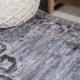 thumbnail image 4 of JONATHAN Y WASHABLE 2 x 8 Runner Rug, Wincer Chenille Cottage Medallion - Navy/Gray/Black, WSH202A-28, 4 of 9