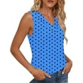 thumbnail image 3 of Jalioing Women's V Neck Tank Tops Summer Fashion Print T Shirt Casual Trendy Sleeveless Shirts Outfits for Women, 3 of 6