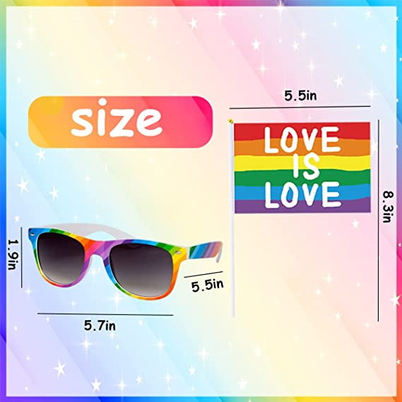36 Pcs Rainbow Pride Party Set - Glasses, Headbands, Necklaces For LGBT Photo Booth, Pride Parade Supplies