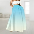 thumbnail image 3 of YUEJUIR Maxi Skirt Women Floral Print Skirt High Waist Party Beach Pocket Long Maxi Skirt Long Skirt Linen Skirts for Women (Sky Blue,M), 3 of 5