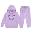 thumbnail image 6 of Toddler Baby Girl Outfit Floral Top Linen 12 18 24M 2T 3T 4T Todder Clothes Tops + Pants Set,3-4 Years,Purple, 6 of 7