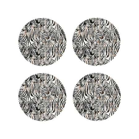 

Leather Coasters with Heat-resistant for Drinks Leopard And Zebra -标题2 Round Shape