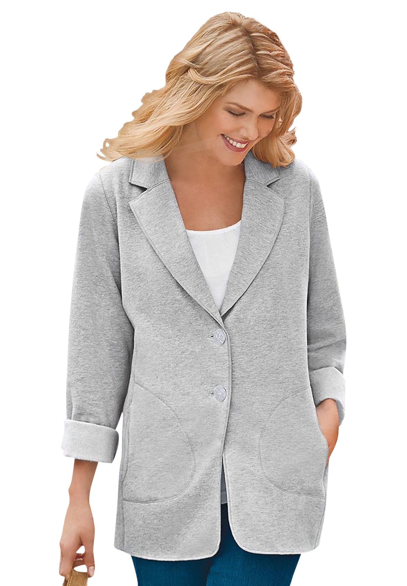 Woman Within Women's Plus Size Knit Blazer Blazer