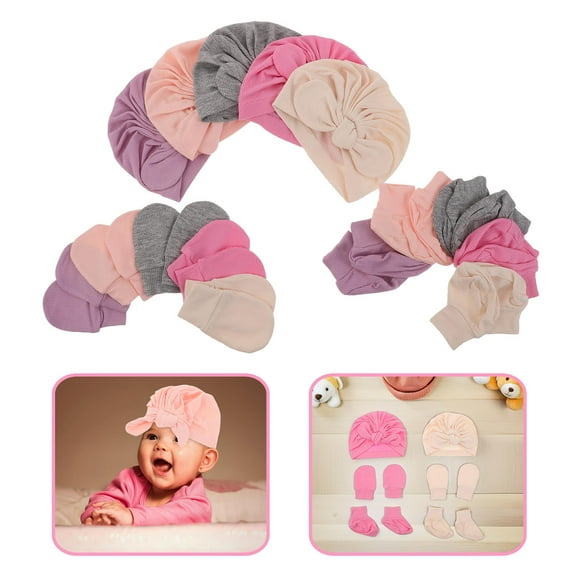 LOLIPPYY 5x Hats Newborn Turban Hat Assorted Nighttime For Parents