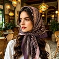thumbnail image 2 of HNMKIU Heardband Elegant Summer Hair Turban Headband Silk Satin Square Scarf Lightweight Stylish Daily Wear Travel Accessory For Women Coffee,One Size, 2 of 7