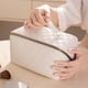 thumbnail image 5 of Diseño de la partición de la bolsa de maquillaje de almohada de gran capacidad, suave y práctico, bolsa de maquillaje de viaje de vacaciones al aire libre portátil impermeable y blanca, 5 of 10