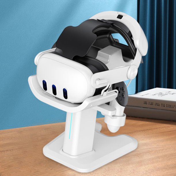Soporte para auriculares para juegos VR, base de carga para auriculares, ahorro de espacio estable para Meta Quest 3