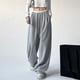 thumbnail image 2 of Pantalones deportivos con cordón elástico para mujer: pantalones casuales de cintura alta, mezcla de poliéster, corte holgado, tallas M-XXXL, primavera/otoño/invierno, 2 of 5