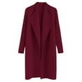 thumbnail image 3 of CHICWISH Women's Burgundy Classy Open Front Knit Coat, Size XL, 3 of 8