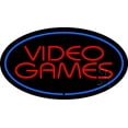 thumbnail image 1 of Video Games Oval Blue LED Neon Sign 20 x 37 - inches, Black Square Cut Acrylic Backing, with Dimmer - Bright and Premium built indoor LED Neon Sign for wall décor, arcarde, and storefront., 1 of 7
