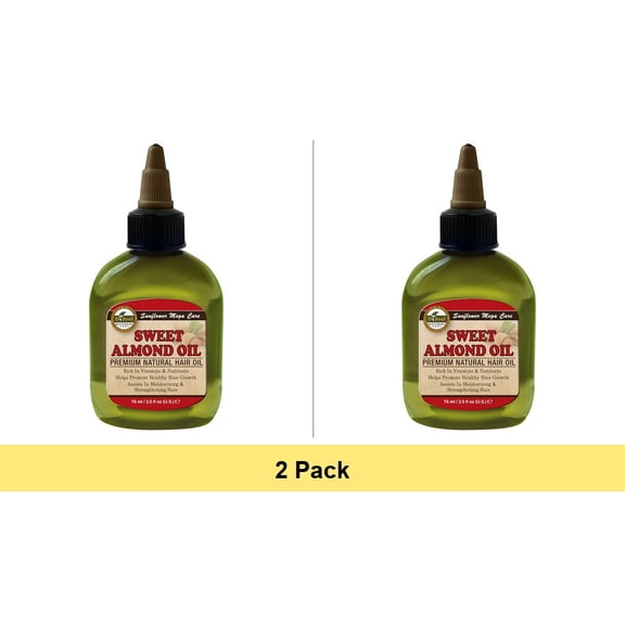 Difeel Premium Hair Oil Sweet Almond, 2.5 Oz. - 2 Pack
