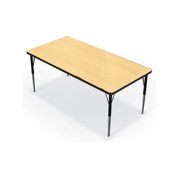 BALT Activity Table - 30"X60" Rectangle - Fusion Maple Top Surface - Black Edgeband