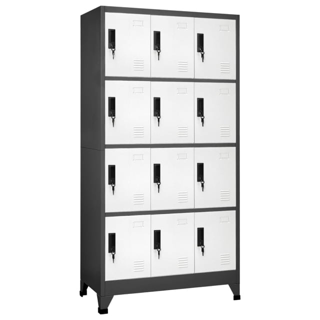 vidaXL Armoire de Rangement Anthracite et Blanc 90x45x180 cm Steel