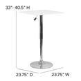 thumbnail image 3 of Emma + Oliver 23.75" Square 33" - 40.5" Adjustable Height White Wood Swivel Top Table, 3 of 3