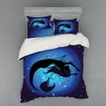 thumbnail image 2 of Ambesonne Ocean Bedding Set 3 Pcs, Aquatic Girl Mermaid, Twin XL, Purple Black, 2 of 3