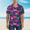 thumbnail image 3 of Men's Short Sleeve Hawaiian Shirt Tropical Print Casual Button Down Aloha Shirt, 3 of 8