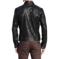 thumbnail image 2 of Mens Sheepskin Real Leather Jacket Zipper Biker Moto Slim Fit Jacket A237, 2 of 3