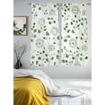 thumbnail image 3 of Abstract Floral Sheer Curtains 2 Panels Set Sage Green Leaf Floral Vintage Watercolor Sheer Window Curtains Light Filtering Rod Pocket Voile Drapes for Bedroom Living Room 52"x63", 3 of 8