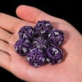 thumbnail image 4 of Ensemble de dés en Métal DND - Design Unique d'Orbe Rond Creux pour un Meilleur Roulement - Magnifique Ensemble de Dragons pour Jeux de Rôle (RPG) - Éblouissants dés D&D Dungeons et Dragons (Violet), 4 of 5