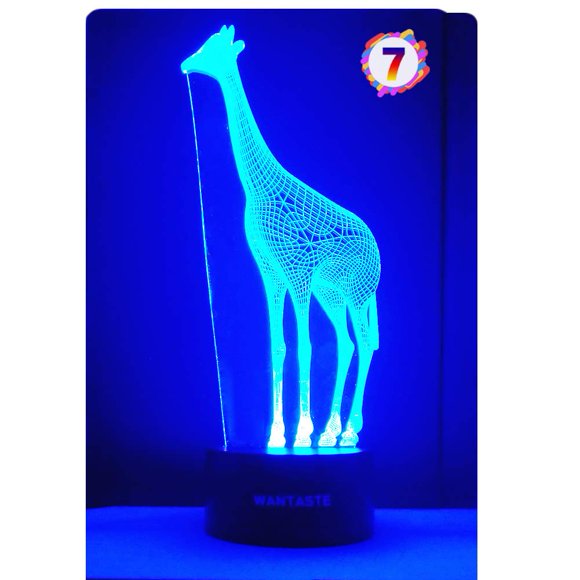 WANTASTE 3D Giraffe Decor Lamp with Remote, 7 Color Changing Night Light Toys, Birthday Gift for Kids Girls Boys
