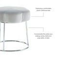 thumbnail image 2 of Linon Siena Silver Base Upholstered Flower Shaped Vanity Stool in Gray Velvet, 2 of 13