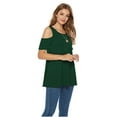 thumbnail image 3 of CEASIKERY Women's Casual Cold Shoulder Tunic Tops Loose Blouse Short Sleeve Shirts, 3 of 5