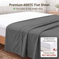 thumbnail image 3 of California Design Den Full Size Flat Sheet Only - 400 Thread Count 100% Cotton Sateen, Soft & Breathable - Grey, 3 of 9